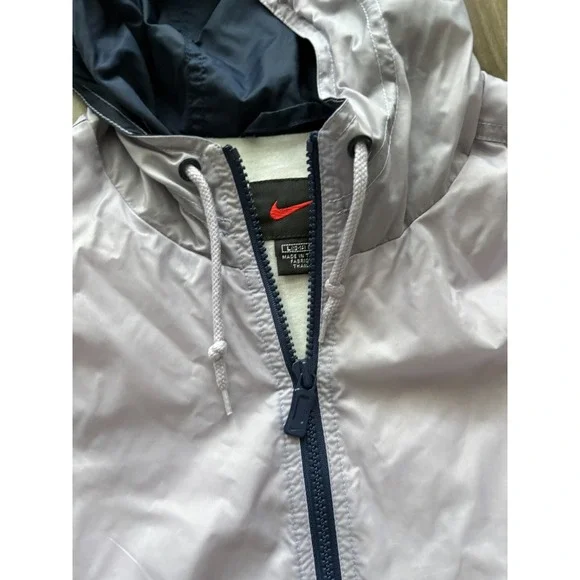 Vintage‎ 90's 80's Nike Mens Windbreaker Purple Blue Color Black Hooded Size L